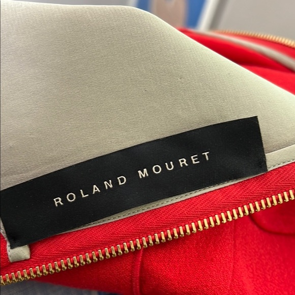 Roland Mouret Sz 2 Red Crepe Wool Pernice One Shoulder Back Zip Dress - Picture 11 of 11